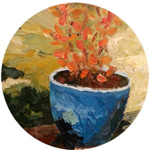image of blue flower pot